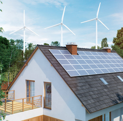 Σπίτι 3KW 5KW 10KW Off Grid Αιολικό Ηλιακό Υβριδικό Σύστημα Ενέργειας με Σύνδεση Φλάντζ Πολ