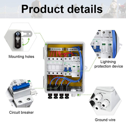 390*390*185 PV Combiner Box 500VDC με προστασία SPD από υλικό ABS