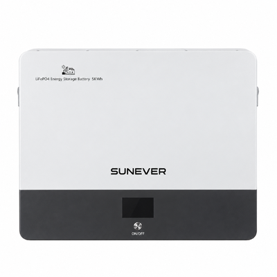 Ηλιακή μπαταρία αποθήκευσης ενέργειας SUNEVER 5kWh Επιτοίχιας Τοποθέτησης LiFePO4 51.2V 100Ah για σύστημα αποθήκευσης ηλιακής ενέργειας