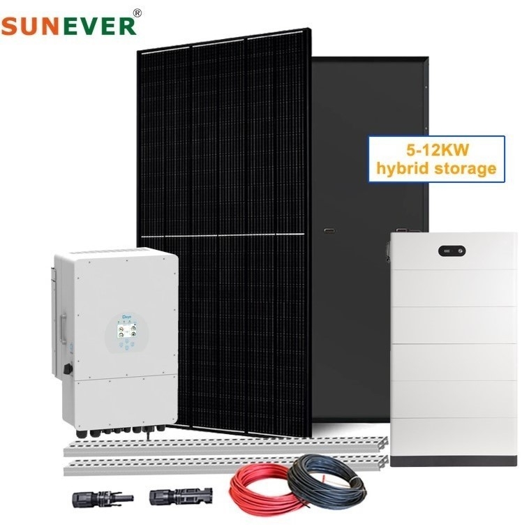 Υβριδική λειτουργία 5kw 6kw 8kw 10kw Ηλιακό σύστημα ενέργειας με ηλιακό πάνελ 410-700Watt