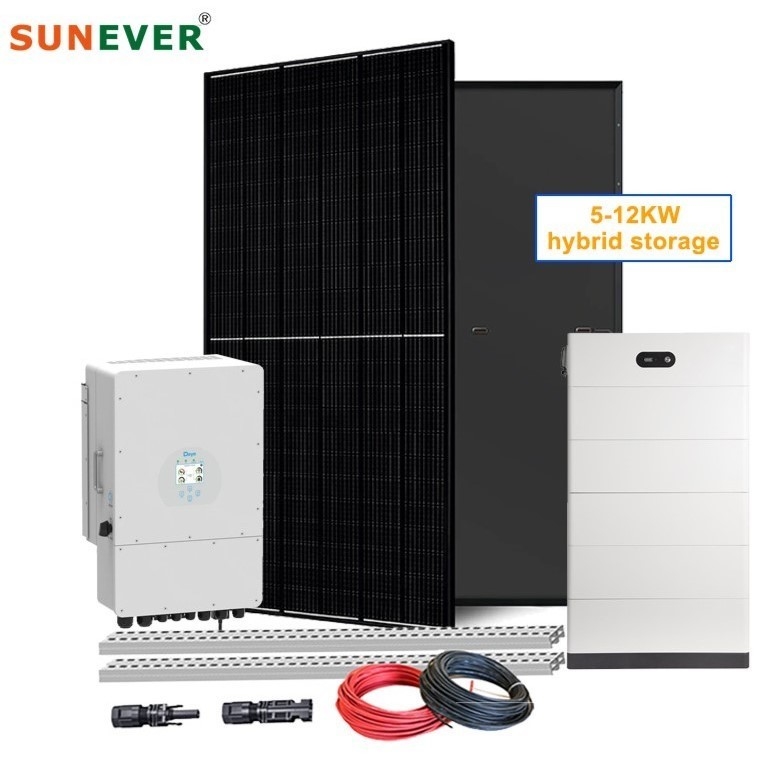 24ωρη εργασία 6kw 8kw 10kw υβριδική μπαταρία Ηλιακό σύστημα ηλεκτρικής ενέργειας για το σπίτι