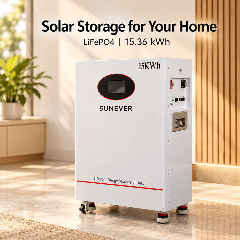 SUNEVER TD-15 15kWh Ηλιακή Μπαταρία για Οικιακή Εφεδρεία 51.2V 300Ah LiFePO4 Όρθιας Τοποθέτησης