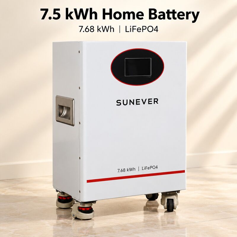 SUNEVER 7.68kWh 25.6V 300Ah Μπαταρία Λιθίου LiFePO4 για Οικιακή Αποθήκευση Ενέργειας και Εφεδρική Τροφοδοσία Εκτός Δικτύου